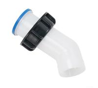 Adaptador de contenedor IBC con codo de drenaje de 2 pulgadas, accesorio roscado de 60 mm para tanques de agua de lluvia y líquido, accesorios de manejo de materiales industriales (azul)