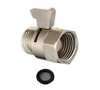 Adaptador de control de flujo de válvula de cierre de cabezal de ducha de latón, tapón de agua de rosca estándar G1/2 pulgadas con acabado cromado pulido, construcción de metal para una fácil