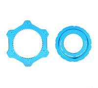 Adaptador de conversión de bloqueo central de aleación de aluminio para disco de 6 pernos para rotores, diseño centrado en el usuario para una fácil instalación (azul)