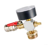 Adaptador de conversión de presión de aire para compresores móviles con calibre integrado tipo C conexiones rápidas y manejo de gas multiválvula (cuatro vías)
