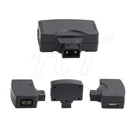 Adaptador de convertidor de Corriente USB D-Tap, 14.8V P-Tap Macho a 5V USB Hembra + 14.8V D-Tap Hembra para para Anton Bauer Montaje en V Batería de Montaje Dorado para Almohadilla de teléfono