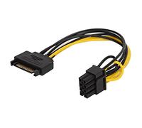 Adaptador de Corriente, 5 Piezas Conector SATA de 8 Pines a 15 Pines Cable Adaptador de Corriente de 6 Pines + 2 Pines Fuente de Alimentación Estable Conductor de Cobre Completo Adaptador de Corriente