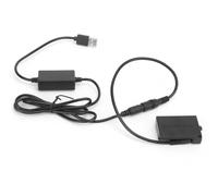 Adaptador de corriente con acoplador de CC y cable USB para batería ficticia LPE10, compatible con Canon 1100D, 1200D, 1300D, 1500D y 3000D.