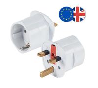 Adaptador de corriente de viaje con enchufes europeos a enchufes tipo G del Reino Unido, 250 V 13 A, protegido por fusible, no es un transformador ni