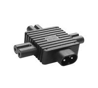 Adaptador de corriente divisor IEC 320 C8 1 a 3 C7 YACSEJAO IEC 320 10A 125V C8 enchufe macho a 3 hembra C7 divisor adaptador de enchufe de extensión de alimentación