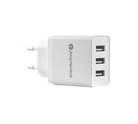 Adaptador de corriente - EVERACTIVE - SC-300 - 3x USB - 3,4 A - Blanco