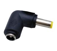 Adaptador de corriente hembra a macho de 90 grados, 5,5 x 2,1 mm a 5,5 x 2,5 mm, conector convertidor de carga para portátiles