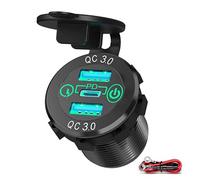Adaptador de corriente para cargador rápido de coche - Cargador para baterías Powersports Cargador rápido | Cargador USB con 3 puertos de carga para coche y quad
