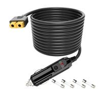 Adaptador de corriente para coche a cable de extensión que proporciona una corriente estable para varios dispositivos, perfecto para uso en exteriores, solución de alimentación al aire libre