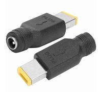 Adaptador de corriente para computadora portátil de 2 piezas, 5,5 x 2,1 mm hembra a 11 x 5,0 mm macho cuadrado, apto para portátil / fuente de alimentación portátil, compatible con 20V-2.5A / 20V-3.25