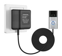 Adaptador de corriente para timbre de puerta de 24 V, adaptador de vídeo para timbre de puerta compatible con todas las versiones de timbre y termostato, cable de alimentación largo (10 m)