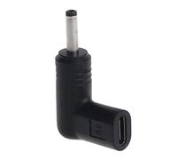 Adaptador de corriente tipo C hembra a conector macho de 3,5 x 1,35 mm en ángulo recto, adaptador de convertidor de 90 °, alimentación USB C en ángulo recto