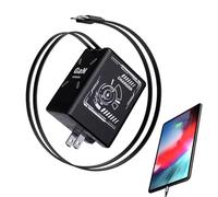 Adaptador de corriente tipo C - Módulo de potencia de carga de dos cables, paquete compacto de suministro de energía | Alta velocidad corriente rápida compacta Fuente de alimentación estándar mundial