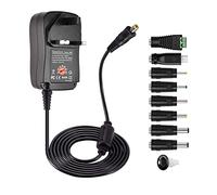Adaptador de Corriente Universal de 30W, Transformadores de Potencia Portátiles Multifuncionales, Adaptador de Fuente de CA 100-240V a CC 3V 4,5V 5V 6V 7,5V 9V 12V + 8 Enchufes Diferentes (US)