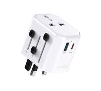 Adaptador de corriente universal de viaje USB-C USB-A UE Reino Unido EE. UU. AUS - Blanco