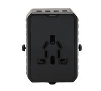 Adaptador de corriente universal para todo el mundo que carga eficientemente al menos 5 dispositivos simultáneamente a velocidades más altas con 2