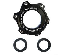Adaptador de cubo de bicicleta con bloqueo central a 6 pernos para Boost Hub 100 a 110 y 142 a 148 (trasero 12 x 142 a 148 negro)