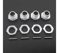 Adaptador de Cubos hexagonales de Rueda de Aluminio M17 de 17 mm, Pasador de Tuerca y Cubierta Antipolvo for Coche Modelo RC 1/8 HPI HSP Losi Axial Kyosho Tamiya 81011(Ivory)