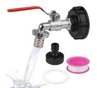 Adaptador de Depósito IBC, 3/4" Adaptador de tanque IBC, Grifo de Depósito IBC, Adaptador Bidon 1000 L, Grifo Jardin IBC Adaptador Depósito 1000 L, para Exterior Jardin Deposito Agua Lluvia Adaptador