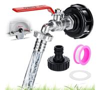 Adaptador de Depósito IBC, 3/4" Grifo de Depósito IBC, Grifo Cubeta de 1000 L para Depósito de Agua de Lluvia, S60X6 IBC Grifo de Salida，para Exterior Jardin Deposito