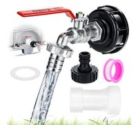 Adaptador de Depósito IBC, 3/4" Grifo de Depósito IBC, Grifo Cubeta de 1000 L para Depósito de Agua de Lluvia, S60X6 IBC Grifo de Salida，para Exterior Jardin Deposito (B)