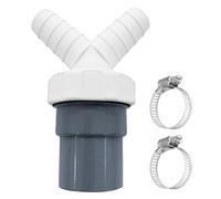 Adaptador de desagüe de lavavajillas doble conexión Y, conector de lavadora, salida para tubo de 40 mm de diámetro y entrada de 18 - 24 mm de diámetro para lavadora y secadora, con 2 abrazaderas de