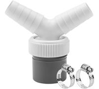Adaptador de desagüe para lavadora y lavavajillas - Conector de manguera de PVC tipo Y con doble entrada de 19-24 mm, abrazaderas de acero inoxidable y salida de 40 mm, Space-Sa