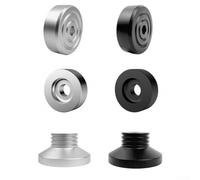 Adaptador de disco de aleación de aluminio de 45 RPM para vinilo de 7 pulgadas con agujero grande para husillo giratorio estándar negro (negroA)