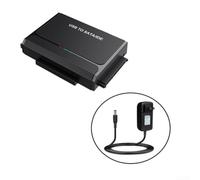 Adaptador de disco duro USB 3.0 compatible con IDE y para unidades SATA de 2.5 3.5 pulgadas, convertidor externo con alimentación de 12 V para copia de seguridad y clonación (estándar estadounidense)