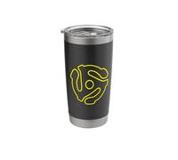 Adaptador de disco vintage de 45 RPM con eje de música de vinilo retro Vaso térmico de acero inoxidable de doble pared
