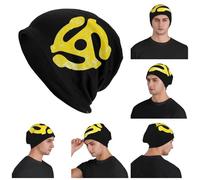 Adaptador de Discos de 45 RPM, Camiseta de Punto cálida, Gorro de Gorro Hip Hop, Gorros de Exterior otoño-Invierno, Gorros de Exterior para Hombres, Mujeres, Adultos