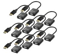 Adaptador de DisplayPort a VGA Moread Chapado en Oro (Macho a Hembra) para Ordenador, Escritorio, portátil, PC, Monitor, proyector, HDTV, HP, Lenovo, DELL, ASUS y más Negro