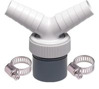Adaptador de drenaje para lavadora, entrada de agua de 18 a 24 mm, conector de manguera de extensión divergente en forma de Y, con 2 abrazaderas de manguera para lavadora, lavavajillas