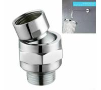 Adaptador de ducha de rótula de latón resistente con rotación de 360 grados para una dirección perfecta del agua, diseño cromado a prueba de óxido, se adapta a roscas estándar G 1/2 sin necesidad de