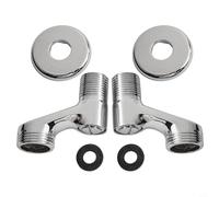 Adaptador de ducha Válvula de ángulo ajustable 304 Acero inoxidable G1/2 Rosca Conector de codo montado en la pared para reparación de grifo, juego plateado