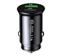 Adaptador de Encendedor USB USB rápido de -Double Port A+C Type-C con Salida 3.1 A | Compact Cigare Lightsmen para teléfonos, tabletas, GPS, cámaras a Bordo y computadoras Porno