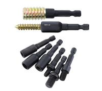 Adaptador de enchufe autorroscante de vástago hexagonal de 1/4 pulgadas para tuercas de inserción M6 M8 M10, diseño de doble cabeza Cr-Mo de alta dureza para taladros eléctricos