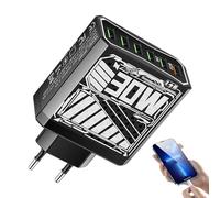 Adaptador de Enchufe - Cargador USB con Adaptador Europeo,Estación Portátil de Tomas con USB para Viajes por el Mundo y Accesorios Móviles