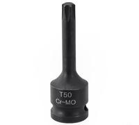 Adaptador de enchufe de 1/2 pulgada para T20 para T30 T40 T100 para puntas de destornillador Torx, herramienta de llave hexagonal, 78 mm negro (T50)