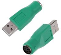 Adaptador de enchufe de 2 piezas a conector USB convertidor PS / 2 a USB de repuesto para teclado antiguo y conector verde y adaptador de enchufe bien gestionado