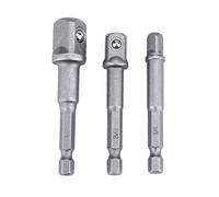 Adaptador de enchufe de 3 piezas / juego de 1/4 pulgadas con vástago hexagonal a 1/4 3/8 1/2 Barra de extensión para brocas de taladro, barra de extensión de alimentación, para (tres largas