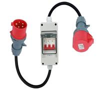 Adaptador de Enchufe de 32 A a Conector de 16 A, Cable alargador de 1 Metro, Cable de conexión con Enchufe, Distribuidor de Corriente Fuerte, Utilizado para conectar aparatos eléctricos