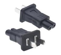 Adaptador de enchufe de alimentación de CA en ángulo recto de 2 pines, conector IEC C7 en forma de 8 a conector macho de 2 pines 1-15P C8/C5/C13(1-15P-C7)
