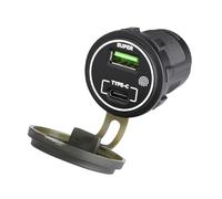 Adaptador de enchufe de carga de coche USB tipo C de 66 W resistente al agua con protecciones seguras para uso marino y automotriz, cargador de coche impermeable