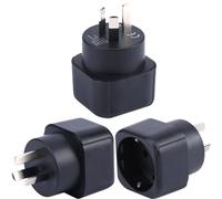 Adaptador de Enchufe de Europa a Australia/Nueva Zelanda, Enchufe Schuko Tipo C/E/F Español/Alemania a Convertidor de Enchufe de Viaje Australiano/Nueva Zelanda/China/Argentina (3 Piezas)