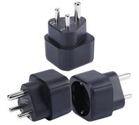 Adaptador de Enchufe de Europa a India, Enchufe Schuko de la UE Apto para Enchufe de India, Convertidor de Enchufe de Viaje Europeo/España Tipo C/E/F a Tipo D (3 Piezas)