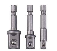 Adaptador de enchufe de impacto 3 unids 1/4 "3/8" 1/2" adaptador de enchufe de vástago hexagonal adaptador de barra de extensión para taladro