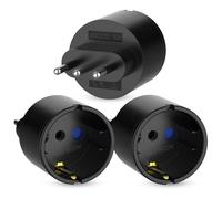 Adaptador de Enchufe de Italia, Paquete de 3, Adaptador de Viaje de Italia, Adaptador de Enchufe de Viaje DE a IT, Enchufe de 2 Pines Europa a 3 Pines Italia Tipo L para Italia, Siria, Chile, Uruguay