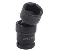 Adaptador de enchufe de junta de 1/2 pulgada - Juego de llaves hexagonales de cabeza flexible de 12 mm a 22 mm - Acero cromado para extensión de llave de impacto para espacios reducidos - Resistente a