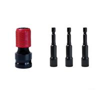 Adaptador de enchufe de liberación rápida para herramientas eléctricas de impacto y aplicaciones neumáticas con diseño empotrado de cuatro esquinas y sistema de bloqueo de bola de acero (C)